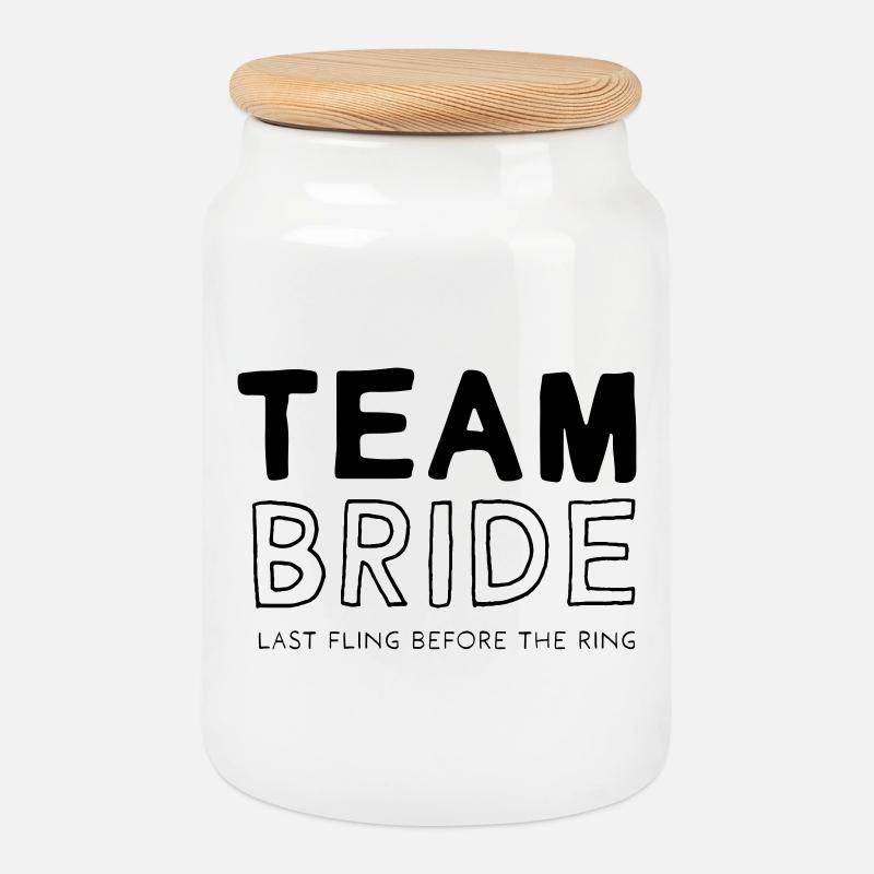 Team Bride - Keksdose mit Holzdeckel - Weiß