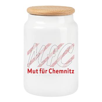 Chemnitz Mut für Chemnitz - Keksdose mit Holzdeckel - Weiß - Vorne
