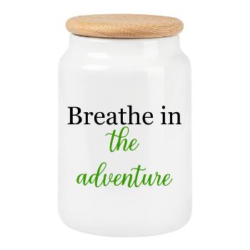 Discover the Adventure Thrill Seeker Call - Cookie Jar with Wooden Lid - white - Front