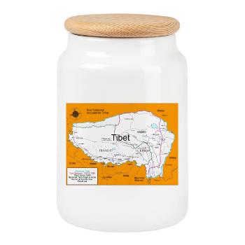 Historische Karte von Tibet 1914 - 1950 - Keksdose mit Holzdeckel - Weiß - Vorne