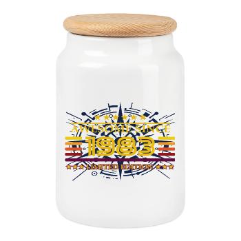 Awesome since 1983 Limited Edition - Cookie Jar with Wooden Lid - white - Front