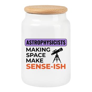 Astrophysicists Making Space Sense  - Cookie Jar with Wooden Lid - white - Front