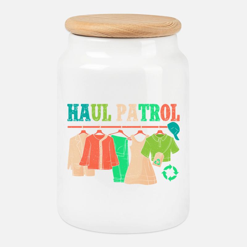 Thrift Shopper Haul Patrol Thrift Store - Keksdose mit Holzdeckel - Weiß