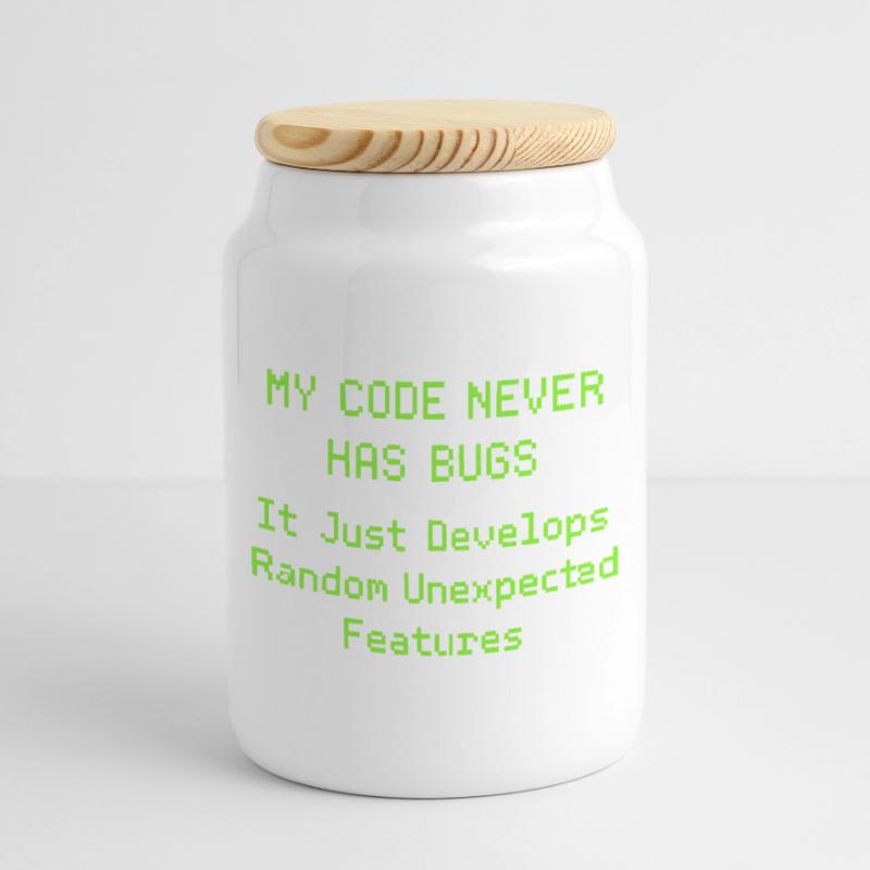 Mon code n’a jamais de bugs, il se développe simplement de manière aléatoire Boîte à biscuits avec couvercle en bois