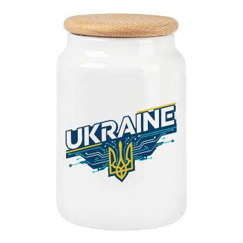T-shirt Trident du circuit ukrainien - Boîte à biscuits avec couvercle en bois - blanc - Devant