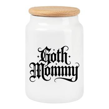 Goth Mommy - Cool Stoic Design - Boîte à biscuits avec couvercle en bois - blanc - Devant