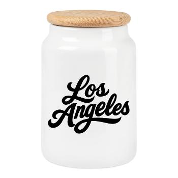 Chemise Los Angeles LA - Boîte à biscuits avec couvercle en bois - blanc - Devant