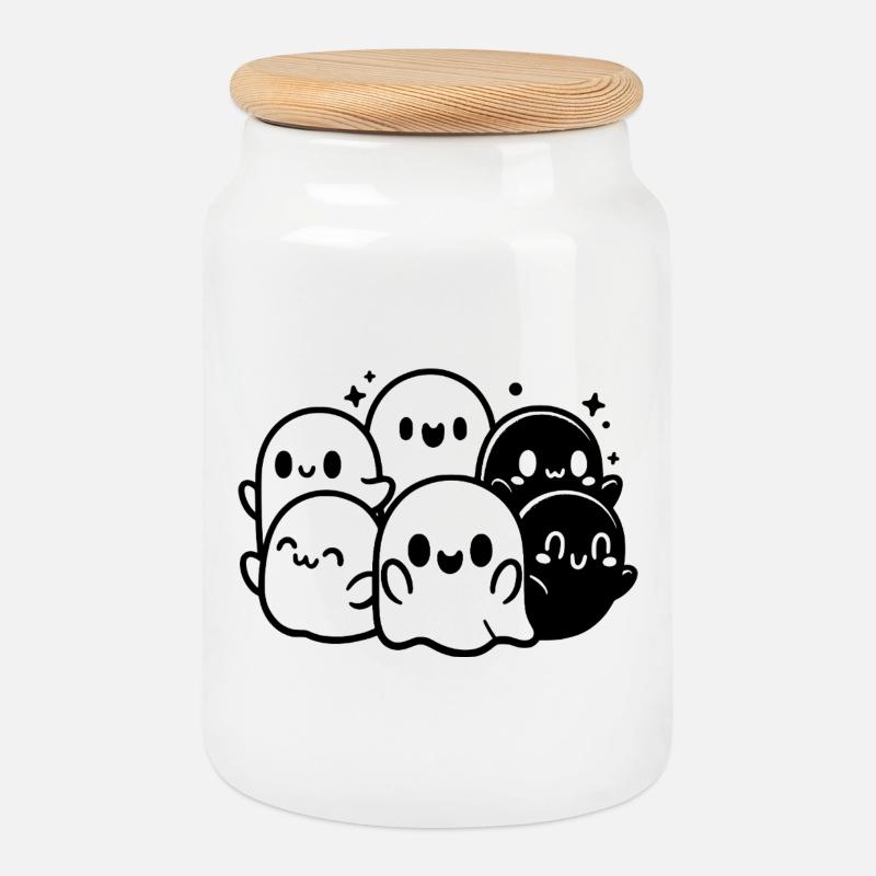 Ghost Gang - Keksdose mit Holzdeckel - Weiß