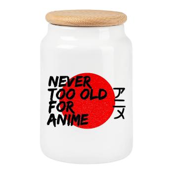 Jamais trop vieux pour la conception de streetwear d’anime au Japon - Boîte à biscuits avec couvercle en bois - blanc - Devant