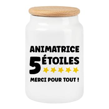 ANIMATRICE - Boîte à biscuits avec couvercle en bois - blanc - Devant