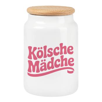 Cologne Filles Carnaval Cologne Filles - Boîte à biscuits avec couvercle en bois - blanc - Devant