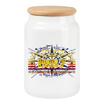 Awesome since 1957 Limited Edition - Cookie Jar with Wooden Lid - white - Front