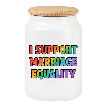 Je soutiens l’égalité du mariage - Boîte à biscuits avec couvercle en bois - blanc - Devant