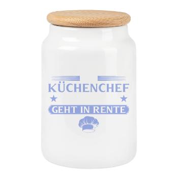 Chef légendaire à la retraite - Boîte à biscuits avec couvercle en bois - blanc - Devant