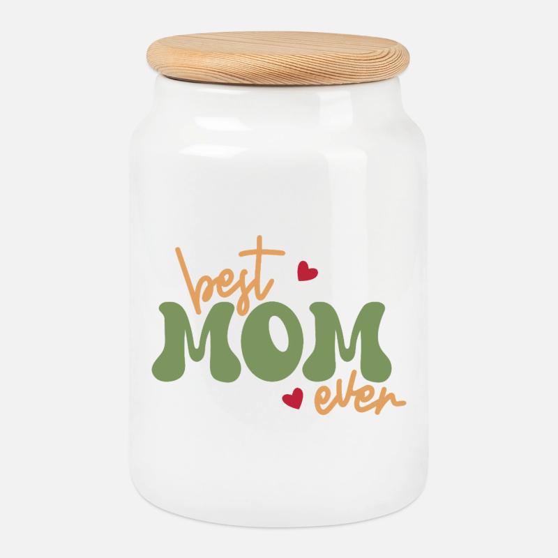 Best Mom Ever - Keksdose mit Holzdeckel - Weiß