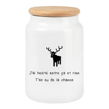Funny Secret Santa Gift - Idea Christmas Humor - Cookie Jar with Wooden Lid - white - Front
