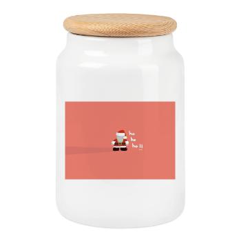 Ombres du Père Noël - Boîte à biscuits avec couvercle en bois - blanc - Devant