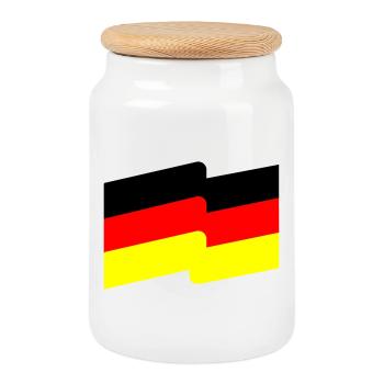 Flag - Cookie Jar with Wooden Lid - white - Front