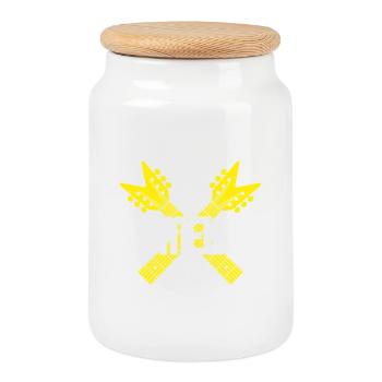 Guitares croisées Riffmeister - Boîte à biscuits avec couvercle en bois - blanc - Devant