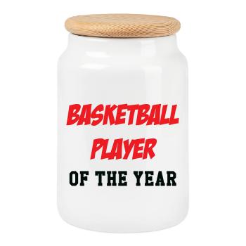 joueur de Basket de l'Année - Boîte à biscuits avec couvercle en bois - blanc - Devant
