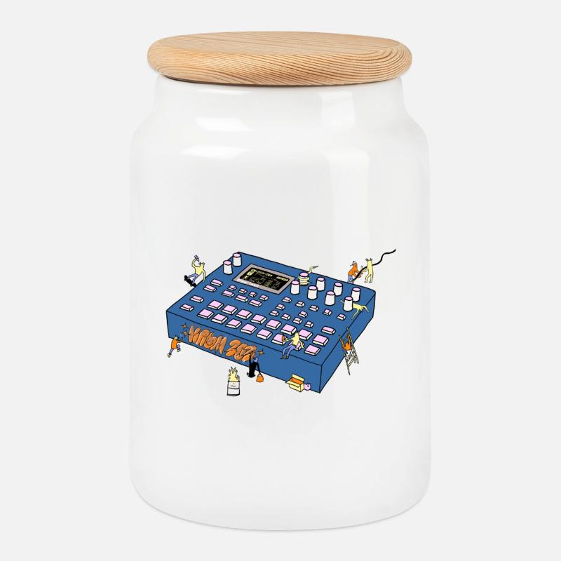 Mixing console - Keksdose mit Holzdeckel - Weiß