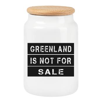 Greenland Is Not For Sale Shirt - Cookie Jar with Wooden Lid - white - Front