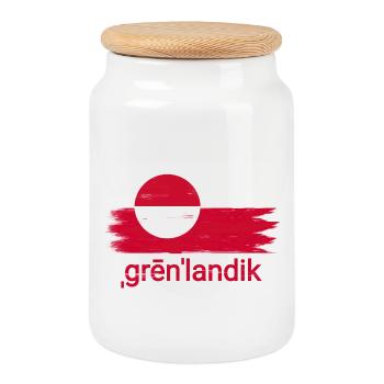 Drapeau de Grønlandik - Boîte à biscuits avec couvercle en bois - blanc - Devant