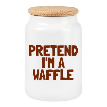 Breakfast on Halloween: I pretend to be a - Cookie Jar with Wooden Lid - white - Front