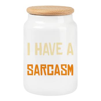 Sarcasme : design de t-shirt de remise des diplômes - Boîte à biscuits avec couvercle en bois - blanc - Devant