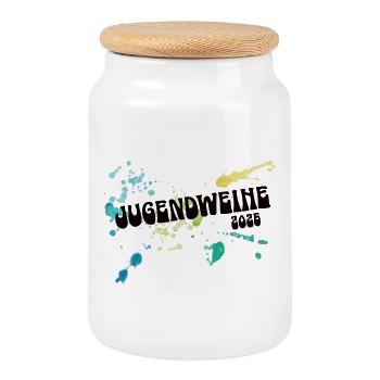 Jugendweihe 2026 Erwachsen Feier Ostdeutschland - Keksdose mit Holzdeckel - Weiß - Vorne