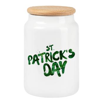 Faute de frappe à la feuille verte La Saint-Patrick - Boîte à biscuits avec couvercle en bois - blanc - Devant