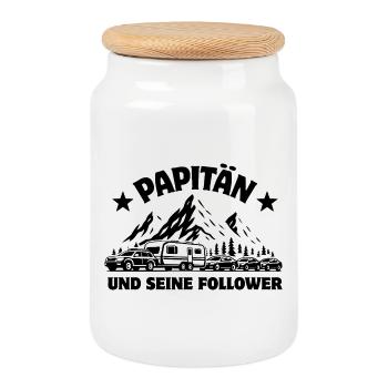 Papitän et ses partisans - Caravane - Stau - Boîte à biscuits avec couvercle en bois - blanc - Devant