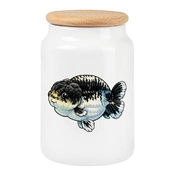 Grade Belle Kirin Femelle Reine Lionne QG de Ranchu - Boîte à biscuits avec couvercle en bois - blanc - Devant