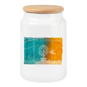 Îles Baléares - Boîte à biscuits avec couvercle en bois - blanc - Devant