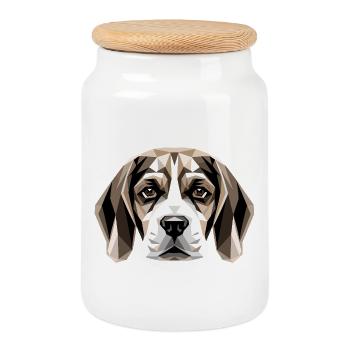 Beagle Chiot Beagles Mignon Chien Beagle anglais - Boîte à biscuits avec couvercle en bois - blanc - Devant