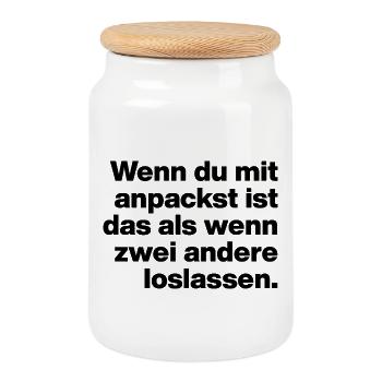 IF YOU LEND A HAND, TALENT-FREE, SARCASM, TRAINEE - Cookie Jar with Wooden Lid - white - Front