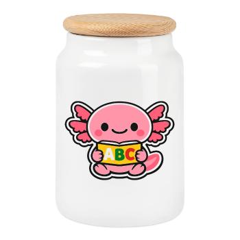 ABC axolotl mit Flügeln - Keksdose mit Holzdeckel - Weiß - Vorne
