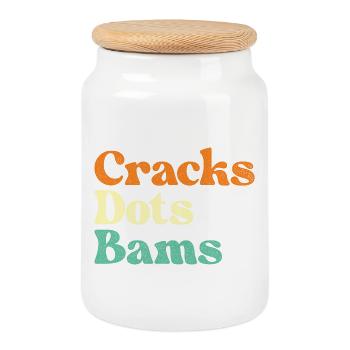 Cracks Dots Bams Mahjong Tiles Lover - Cookie Jar with Wooden Lid - white - Front