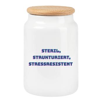 Slogan für medizinisches Personal - Keksdose mit Holzdeckel - Weiß - Vorne