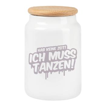 I Have To Dance Graffiti - Cookie Jar with Wooden Lid - white - Front
