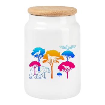Neon Forest - Keksdose mit Holzdeckel - Weiß - Vorne