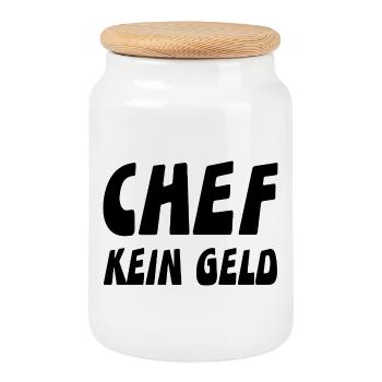 Chef - Keksdose mit Holzdeckel - Weiß - Vorne