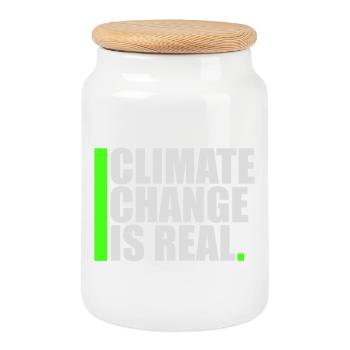 Climate Change Is Real Climate Change Science - Cookie Jar with Wooden Lid - white - Front