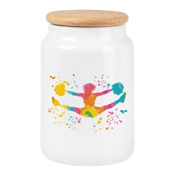 Cheerleader Cheer Mom Cheerleading - Keksdose mit Holzdeckel - Weiß - Vorne