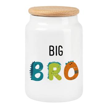 frère aîné - Boîte à biscuits avec couvercle en bois - blanc - Devant