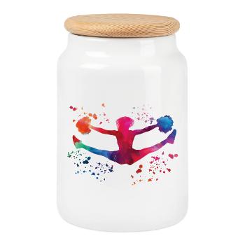 Cheerleader Cheer Mom Cheerleading - Keksdose mit Holzdeckel - Weiß - Vorne