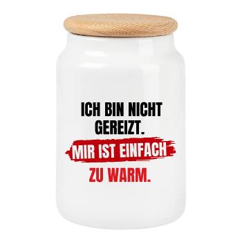 Mir Ist Einfach Warm - Keksdose mit Holzdeckel - Weiß - Vorne