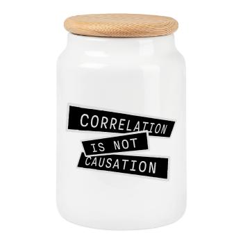 La corrélation n’est pas la causalité : la science des nerds - Boîte à biscuits avec couvercle en bois - blanc - Devant