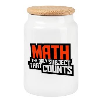 Math The Only Subject That Counts Nerd Mathe Logo - Keksdose mit Holzdeckel - Weiß - Vorne