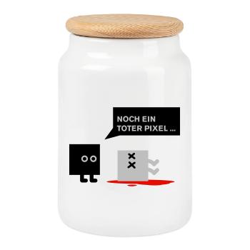 dead pixel_german - Keksdose mit Holzdeckel - Weiß - Vorne